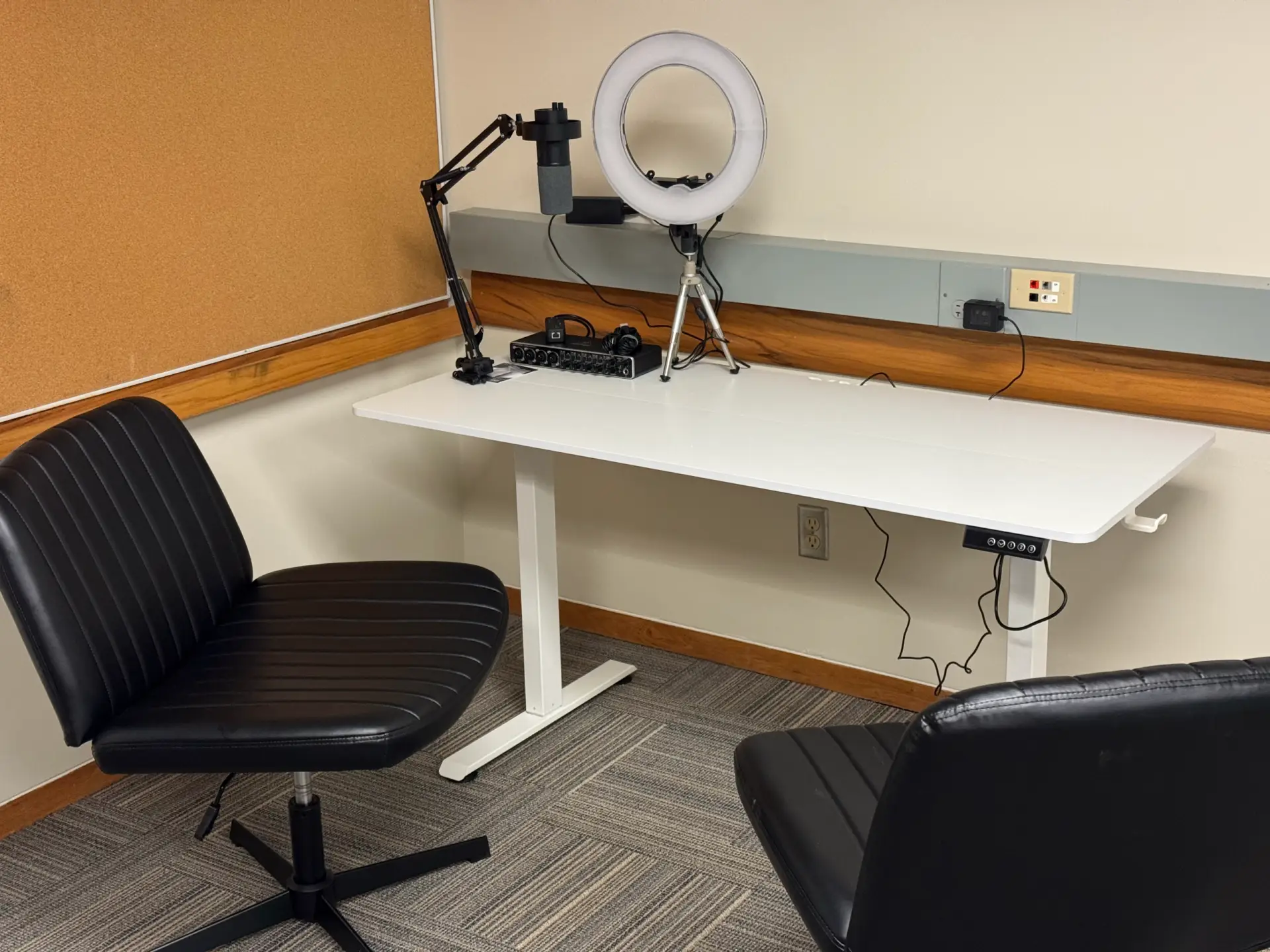 Podcasting and photography workspace at Tributary Center